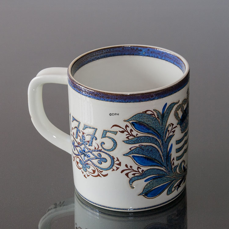 KÆMPE Stort Øl Krus, Royal Copenhagens 200 års jubilæumskrus 1775-1975, Royal Copenhagen