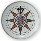 1980 Royal Copenhagen Compass plate, King Christian IV's compass 1595