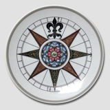 1980 Royal Copenhagen Compass plate, King Christian IV's compass 1595