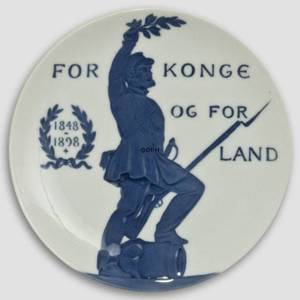1848-1898 Royal Copenhagen Mindeplatte, For Konge og for Land | År 1898 | Nr. RNR021 | Alt. no. 21 | DPH Trading