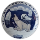 1899 Royal Copenhagen Odd Fellow Memorial plate, CAPTIVORUM LIBERATOR