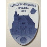 1903 Royal Copenhagen Memorial plate, GIENTOFTE. KOMMUNES RAADHUS 1903