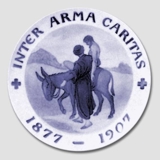 1877-1907 Royal Copenhagen Red Cross Memorial plate, INTER ARMA CARITA