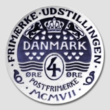 1907 Royal Copenhagen Mindeplatte, FRIMÆRKE UDSTILLING MCMVII.