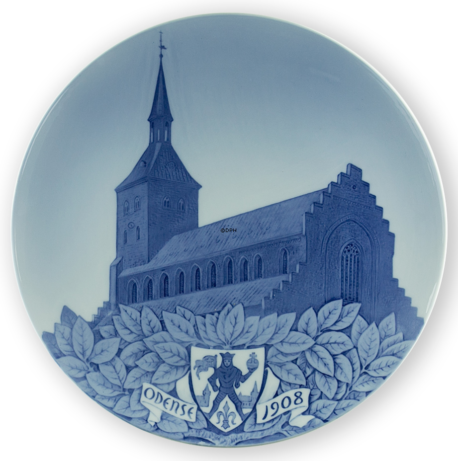 1908 Royal Copenhagen Mindeplatte, ODENSE 1908