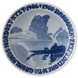 1906-1908 Royal Copenhagen Mindeplatte, DANMARK EKSPEDITIONEN TIL GRØNLANDS NORDOST KYST 1906-1908