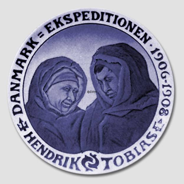 1906-1908 Royal Copenhagen Mindeplatte, DANMARK EKSPEDITIONEN 1906-1908. HENDRIK - TOBIAS.