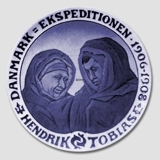 1906-1908 Royal Copenhagen Mindeplatte, DANMARK EKSPEDITIONEN 1906-1908. HENDRIK - TOBIAS.