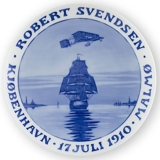 1910 Royal Copenhagen Mindeplatte, ROBERT SVENDSEN KJØBENHAVN 17 JULI 1910 MALMØ