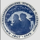 1862-1912 Royal Copenhagen Mindeplatte, HAANDVÆRKERFORENINGENS STIFTELSE ALDERSTRØST 1862-1912