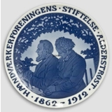 1862-1912 Royal Copenhagen Memorial plate, HAANDVÆRKERFORENINGENS STIFTELSE ALDERSTRØST 1862-1912