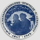 1862-1912 Royal Copenhagen Mindeplatte, HAANDVÆRKERFORENINGENS STIFTELSE AL...
