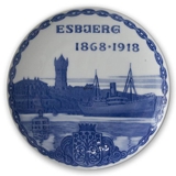 1868-1918 Royal Copenhagen Mindeplatte, ESBJERG 1868-1918.