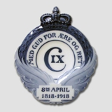 1818-1918 Royal Copenhagen Mindeplatte, MED GUD FOR ÆRE OG RET C IX 8DE APRIL 1818 - 1918.