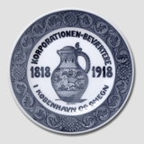 1818-1918 Royal Copenhagen Gedenkteller, KORPORATIONEN AF BEVÆRTERE 1818-1918 i KØBENHAVN OG OMEGN