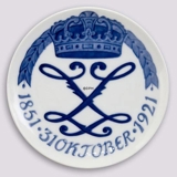 1851-1921 Royal Copenhagen Mindeplatte, Enkedronning Louises 7o-års fødselsdag