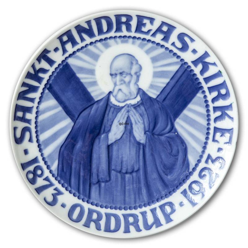 1923 Royal Copenhagen Mindeplatte, SANKT ANDREAS KIRKE ORDRUP 
1873-1923