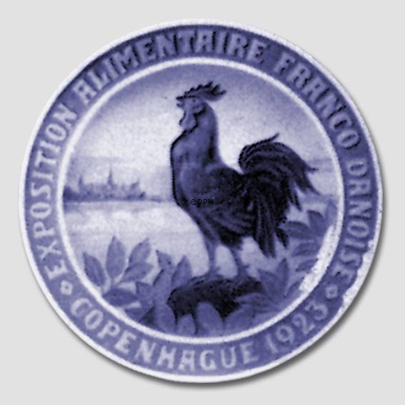 1923 Royal Copenhagen Mindeplatte , EXPOSITION ALIMENTAIRE FRANCO DANOISE COPENHAGUE 1923.