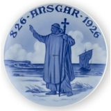 826-1926 Royal Copenhagen Memorial plate, 826 - ANSGAR - 1926