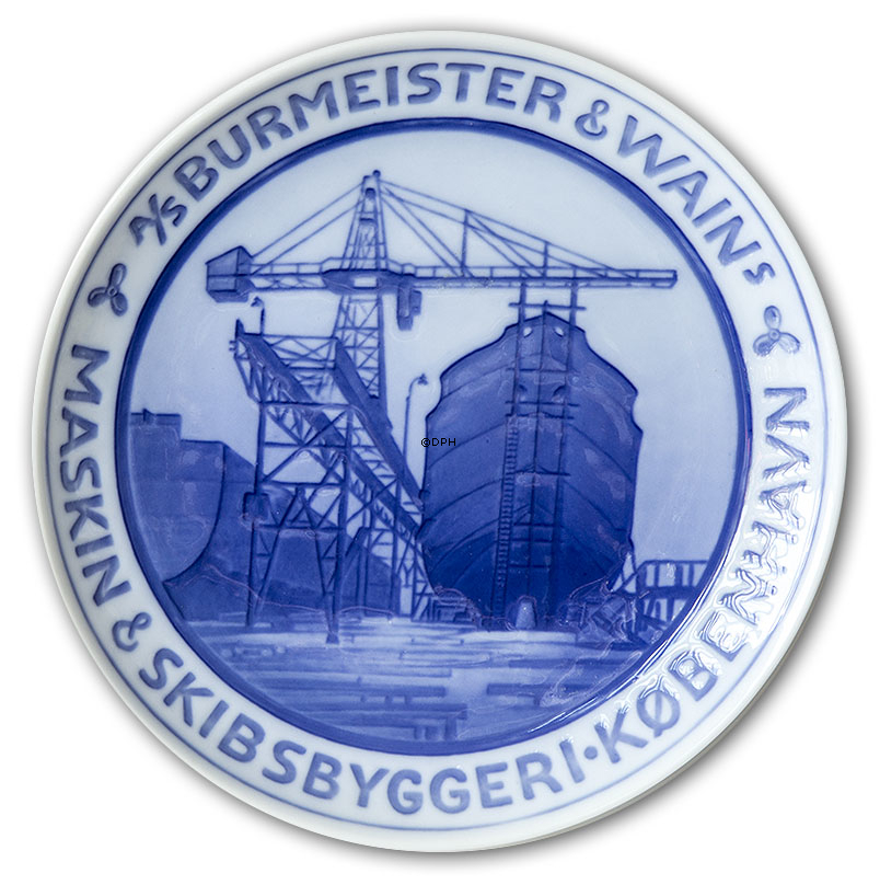 1928 Royal Copenhagen Mindeplatte, A/S BURMEISTER & WAINS MASKIN & SKIBSBYGGERI KØBENHAVN