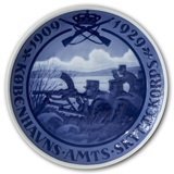 1929 Royal Copenhagen Mindeplatte, 1909-1929, KØBENHAVNS AMTS SKYTTEKORPS 1909 - 1929