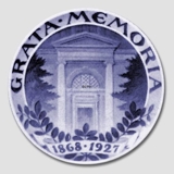 1929 Royal Copenhagen Mindeplatte, GRATA MEMORIA (en kær erindring) 1868 - 1927