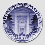 1929 Royal Copenhagen Memorial plate, GRATA MEMORIA (pleasant memory) 1868 - 1927