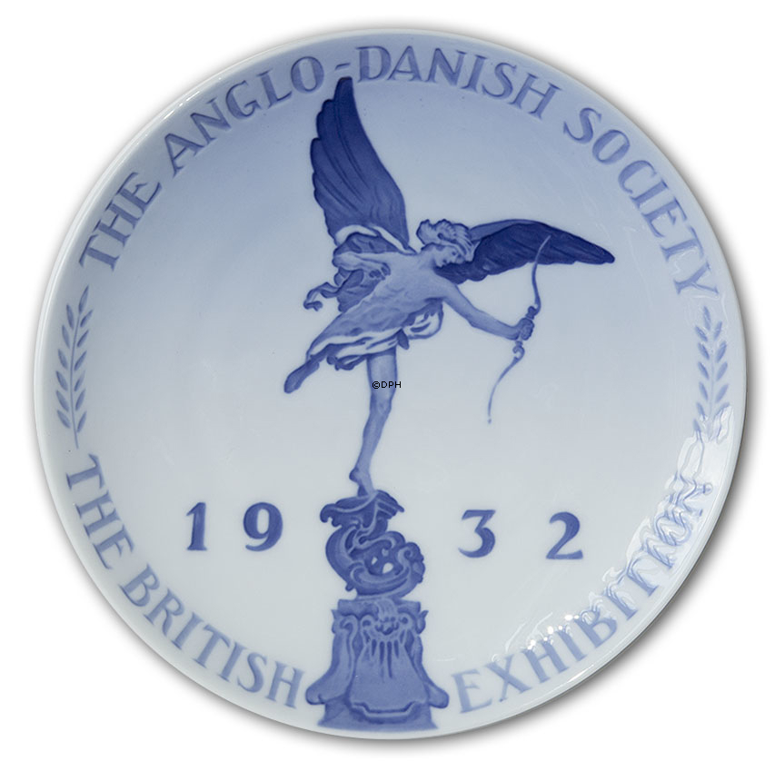 1932 Royal Copenhagen Mindeplatte, THE ANGLO DANISH SOCIETY 1932 THE BRITISH EXHIBITION