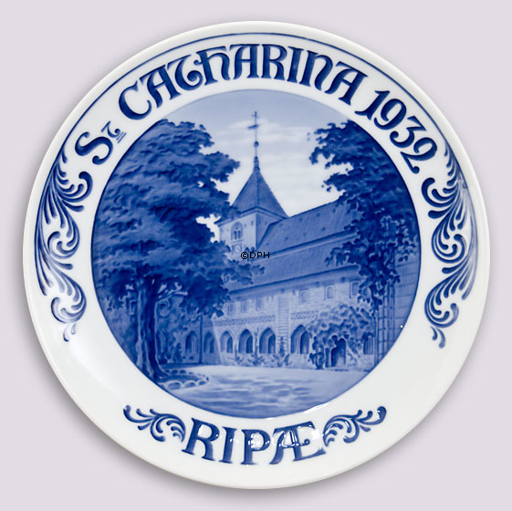 1932 Royal Copenhagen Mindeplatte, ST. CATHARINA RIPÆ 1932.