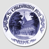 1932 Royal Copenhagen Memorial plate, ST. CATHARINA RIPÆ 1932.