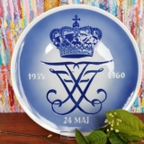 1960 Royal Copenhagen Mindeplatte, indskrift: 1935 24 MAJ 1960.