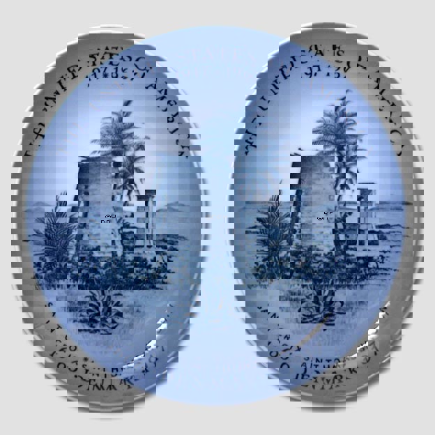 1967 Royal Copenhagen Mindeplatte, Saint Croix, Saint Thomas, Saint John 1666-1917