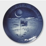 1969 Royal Copenhagen Teller zur Erinnerung an die Mondlandung VICTORIA SPATII 1969 (Eroberung des Weltraums)