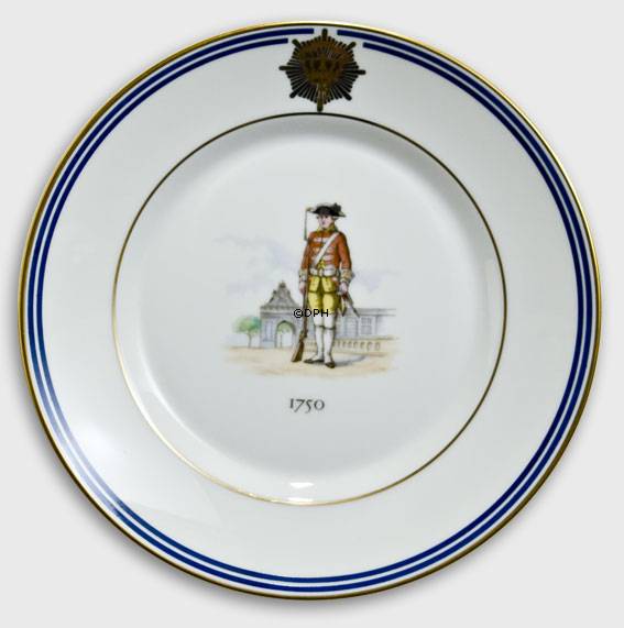 Royal Copenhagen Mindeplatte, Livgarde Uniformer 1750