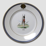 Royal Copenhagen Memorial plate, Uniforms of the Royal Life Guard 1807