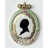 1906 Royal Copenhagen Teller, Silhouette von Christian IX 1818-1906