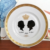 1980 Royal Copenhagen Plate, Silhouette of Queen Ingrid and Queen Margrethe