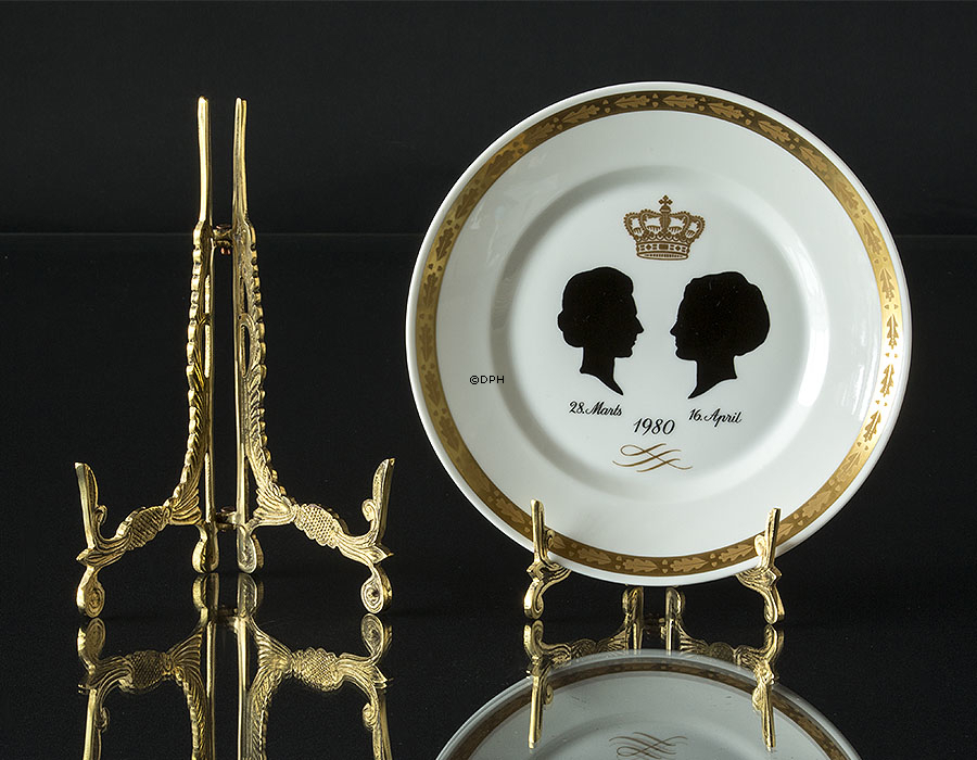 1980 Royal Copenhagen Platte, Silhuet af Dronning Ingrid og Dronning Margrethe