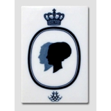 Royal Copenhagen Flise med silhuet af Dronning Margrethe og Prins Henrik