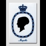Royal Copenhagen Flise med silhuet Dronning Margrethe