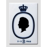Royal Copenhagen Flise med silhuet af Benedicte