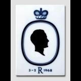 Royal Copenhagen Kachel mit Silhouette von Prinz Richard