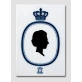 Royal Copenhagen Flise med silhuet af Dronning Ingrid