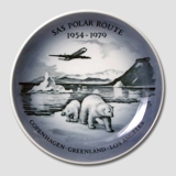 1954-1979 Royal Copenhagen Jubiläumsteller, The SAS Polar Route - Kopenhagen / Grönland / Los Angeles