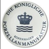Royal Copenhagen Forhandler platte, "Die Königliche Porzellanmanufaktur Kopenhagen"
