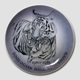 1980-1981 Royal Copenhagen Mindeplatte, Zoologisk Have København, Tiger