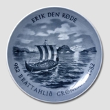 982-1982 Royal Copenhagen Memorial plate Erik Den Roede, Brattahilig Greenland