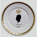 1984 Royal Copenhagen Teller mit Silhouette von Prinz Henrik