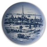 Platte med motiv fra københavn, lavet i anledning af Københavns Vognmandslaug 1478-1978, Royal Copenhagen
