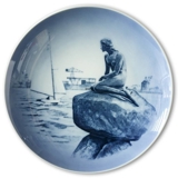 Royal Copenhagen Platte med Den Lille Havfrue og Langelinie
